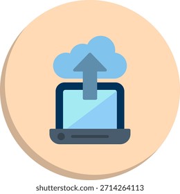 Uploading Flat Circle Style Icon