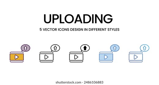 Subiendo iconos conjunto de Vectores ilustración de stock.