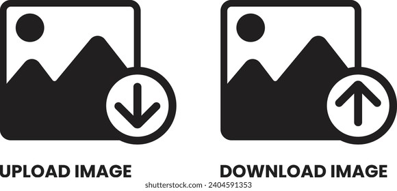 uploading image and downloading image symbol vector
