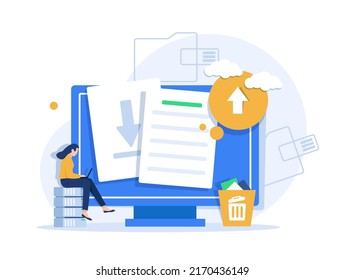 Uploading office file flat icon with gradient style. Uploading office document icon. File upload task icon for business and presentation