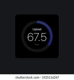 Uploading Speed Test UI Interface Concept. Vector Illustration