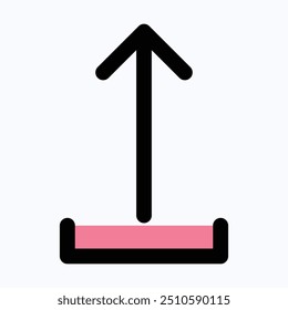 Uploading Vector Icon, Upload Icon, User Interface, User Experience, Isolated Lineal Color Vector Icon.