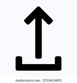 Uploading Vector Icon, Upload Icon, User Interface, User Experience, Isolated Silhouette Vector Icon.