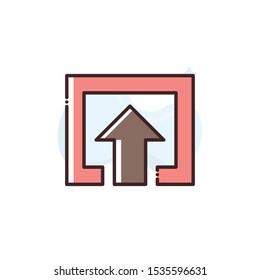 Uploading vector illustration. Outline filled Seo & Web icons.