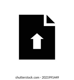 Subir en icono de vector de papel, aislado en fondo blanco