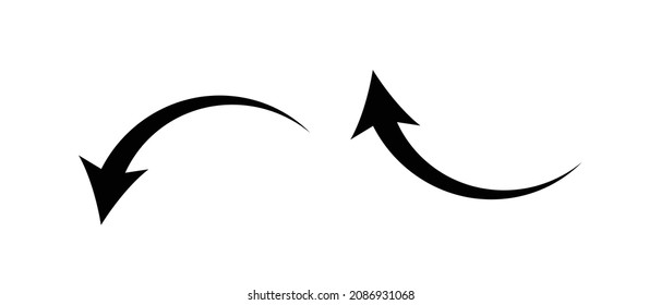 Upper arrow and down arrow with swell. vector.