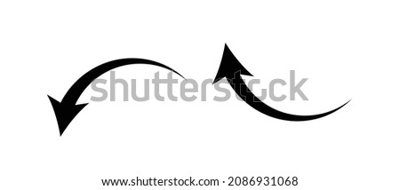 Upper arrow and down arrow with swell. vector.