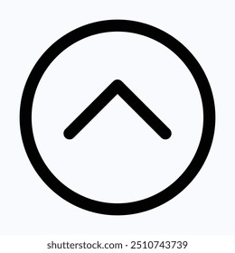 Upper Arrow Icon Symbol. Upper Arrow Icon Vector. Upper Chevron, User Interface, User Experience, Isolated Lineal Vector Icon.
