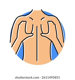 upper back massage therapy color icon vector. upper back massage therapy sign. isolated symbol illustration