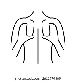 upper back massage therapy line icon vector. upper back massage therapy sign. isolated contour symbol black illustration