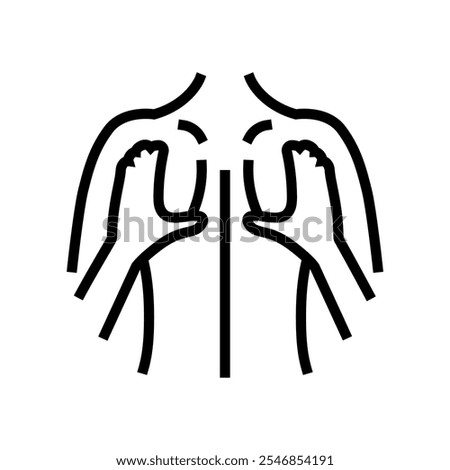 upper back massage therapy line icon vector. upper back massage therapy sign. isolated contour symbol black illustration