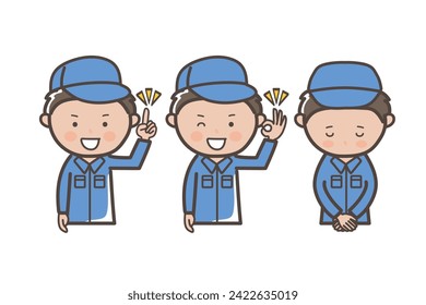 Upper body 3 pose set for workers and cleaners_Apologize_Points_Understood