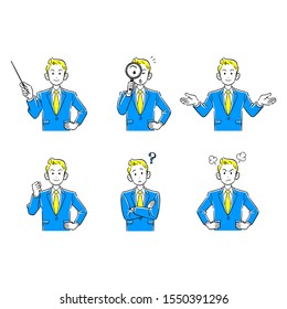 Upper body 6 piece set 2 for young businessmen with short hair