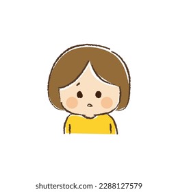 Cuerpo superior de un niño androgénico con expresión ansiosa.
