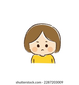 Upper body of an androgynous kid with a frustrated expression.