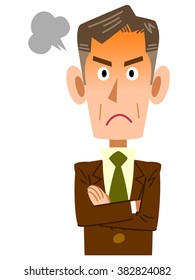 Upper body of angry elderly businessman