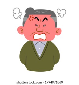Upper body of an angry middle-aged man