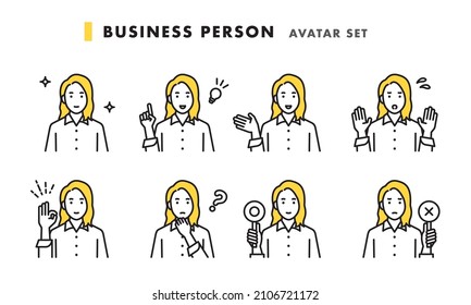 Oberkörper-Avatar-Set weibliche Unternehmerin