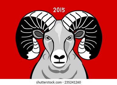 upper body of bighorn sheep