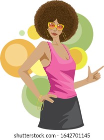 Upper body of black woman. Image illustrations (70s and 80s)
