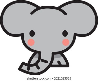 El cuerpo superior de un elefante con una sonrisa 