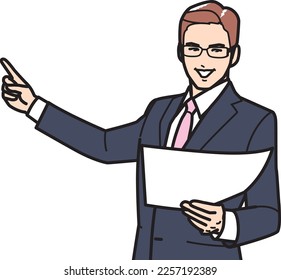 Figura superior del cuerpo de un hombre que presenta.