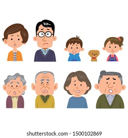 The upper body of a four-generation family