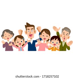 Upper body of a healthy 3 generation family