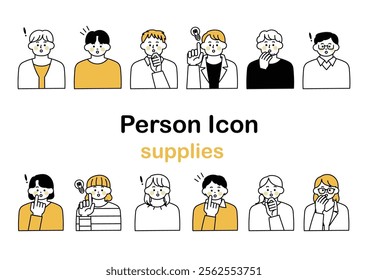 Upper body icon of a person (surprise)