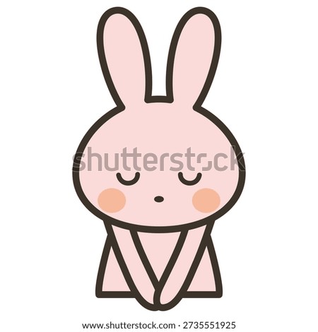 Upper body illustration of a cute rabbit character bowing
