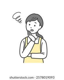 Upper body illustration of a worried housewife