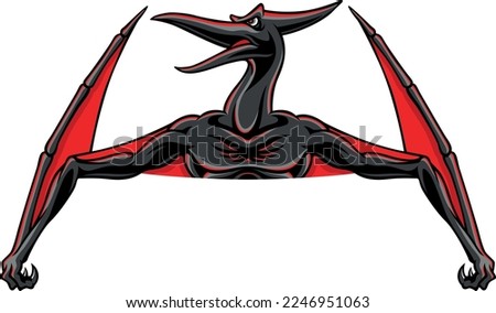 Upper Body of Pterodactyl Dinosaur Sport Logo Design