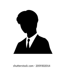 Upper Body Silhouette Of A Businessman Wearing A Suit.