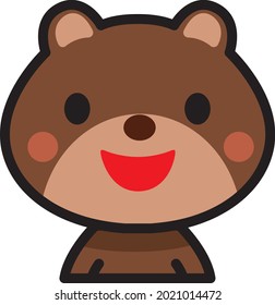 The upper body of a smiling bear 