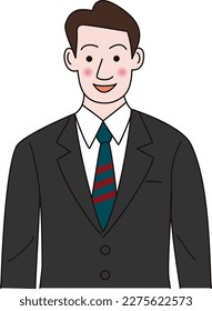 Upper body of a smiling young businessman in a suit