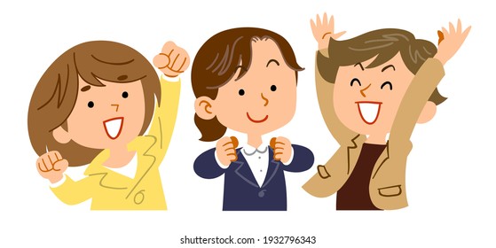 Upper body of three female business people