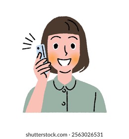 Upper body of a woman talking on a cell phone