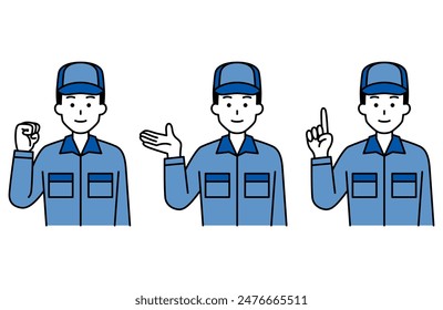 Upper body worker male set