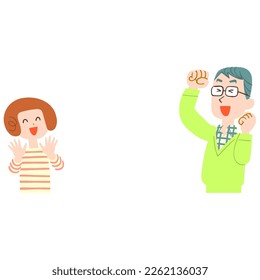 Upper body of a young couple facing each other No outline