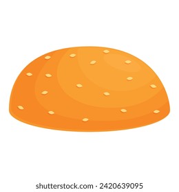 Upper bun icon cartoon vector. Burger food slice. Leaves ingredient