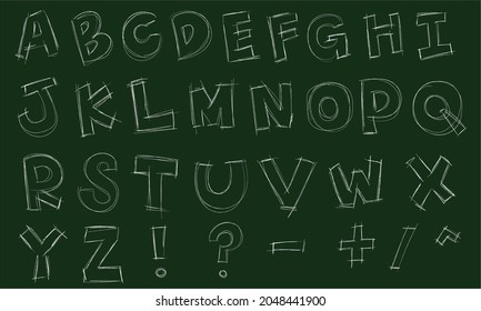 upper case alphabet big letter chalk school