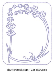 Upper case letter. "D". Lavender flower font. Vector illustration.