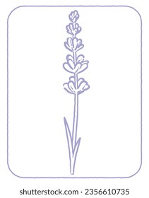 Upper case letter. "I". Lavender flower font. Vector illustration.