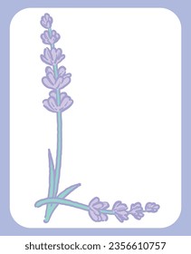 Upper case letter. "L". Lavender flower font. Vector illustration.