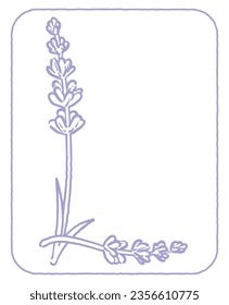 Upper case letter. "L". Lavender flower font. Vector illustration.