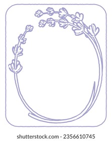 Upper case letter. "O". Lavender flower font. Vector illustration.