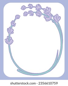 Upper case letter. "O". Lavender flower font. Vector illustration.