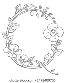 Upper case letter. "Q". Floral font. Vector illustration.