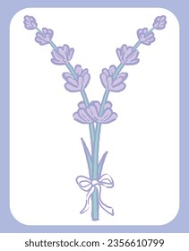 Upper case letter. "Y". Lavender flower font. Vector illustration.