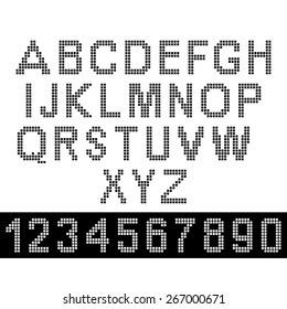 Upper case pixel letters and numbers
